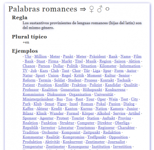 Regla de palabras de origen romance