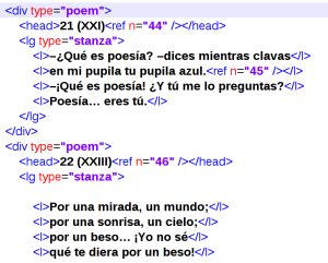 Becquer in the XML-TEI of CH